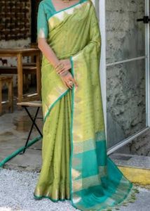 Elegant Olive  Art Silk Saree
