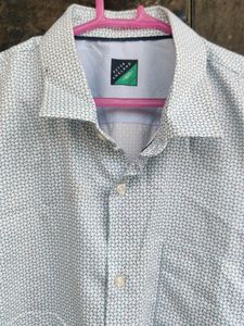 Light Blue Peter England Half Sleeve Shirt For Men