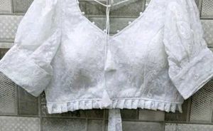 Elegant White Embroidered Blouse