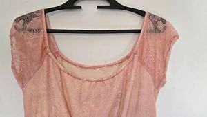 Pintresty Peach Lace Midi Dress