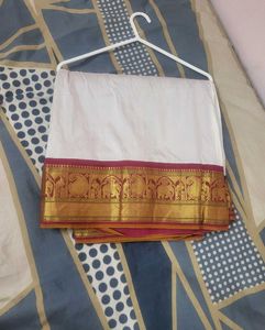Elegant White & Gold Saree