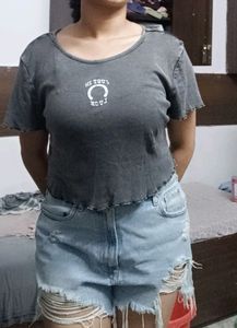 Charcol Y2k Crop Top⛓️