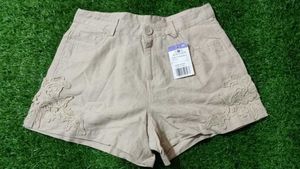 Lace Trim Beige Shorts