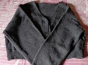 Gray Knit Cardigan