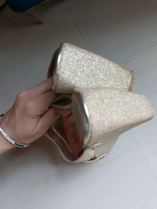 Golden Wedges Heels