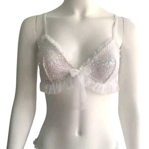 Victoria Secret White Sequin Bra Top