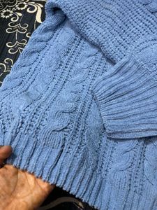 Blue Cable Knit Sweater