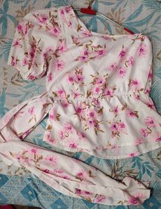 Off Shoulder Pink Wrap Top