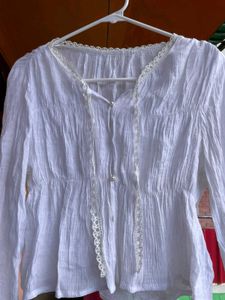White Lace Trim Top