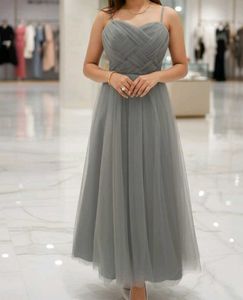 Elegant Grey Midi Dress