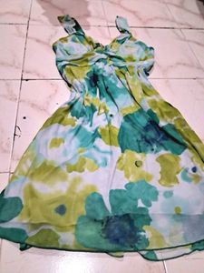 Floral Deep Neck Dress