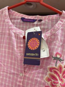 Pink Embroidered Kurta
