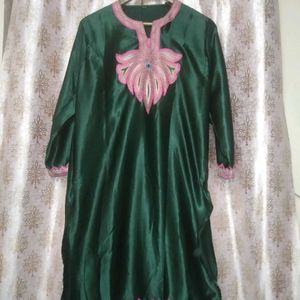 Art Silk Green Pakistani Suit