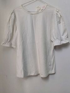 White Puff Sleeve Top