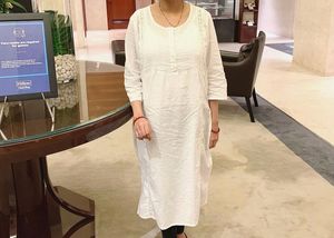 Elegant White Pleated Kurta