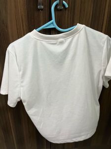 New Just A Girlypop White Crop Top