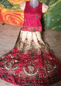Stunning Pink &amp; Gold Embroidered Lehenga Choli Set