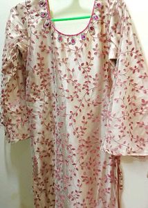 Elegant Pink &amp; Beige Gharara Suit