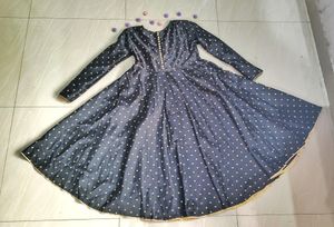Aks Women Woven Design Anarkali Kurt