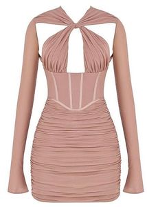 Mauve Cutout Corset Mini Dress