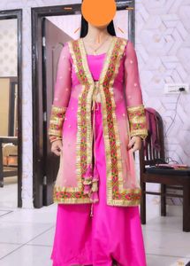 Crop Choli Net Shrug With Sharara