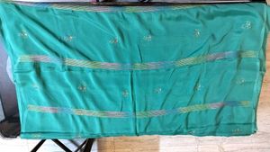Sea Green Embroidered Saree