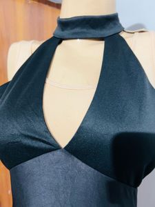 Elegant Black Halter Maxi Dress