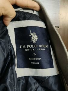 US Polo Assn. Men Grey Blue Bomber Jacket