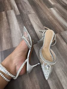 Elegant Pearl Embellished Heels