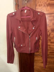 Burgundy Biker Jacket