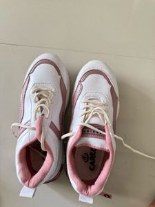 Pink and White Fashion Sneakers