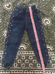 Pearl Embellished Denim Jeans
