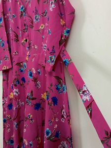 New Pink Floral Print Dress