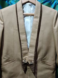 Golden Colour Suit Set With Beautiful matching Bow