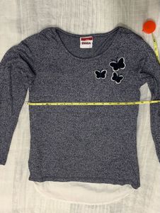 Cute Top with Butterflies &amp; High Low Pattern