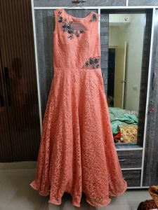 Peach Embellished Dress