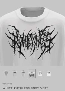 GENRAGE White Ruthless Boxy Vest