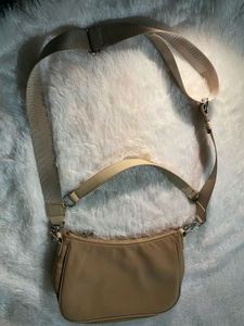 H&amp;M Divided Satin Beige Shoulder Bag