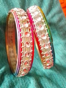Colorful Rhinestone Bangles (Set of 2)