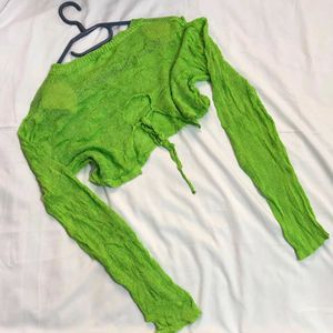 💫Buy1 Get1 Free Green Knit Crop Top