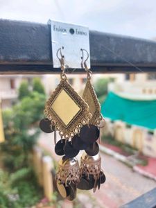 Antique Mirror Jhumka Earrings