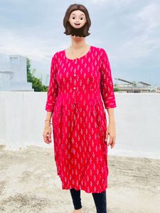 Red Round Maternity Kurti