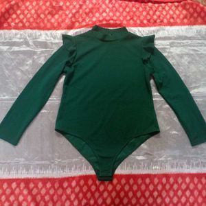 SHEIN  💚 Plus Mock Neck Frill Shoulder Bodys