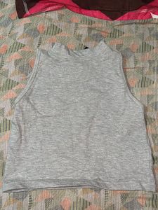 Grey Mock Neck Tank