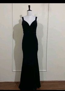 Elegant Black Velvet Gown