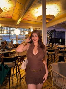 Brown Lace Mini Dress