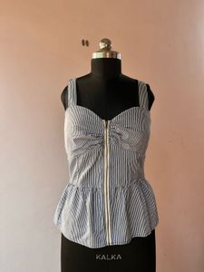 Stripped Peplum Top