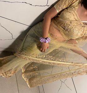 stone embellished embroidery net customised saree