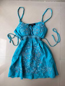 Blue Embroidered Dress
