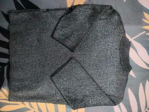 Black Blingy Woolen Top